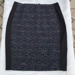 Tweed skirt with ponte inset pencil skirt